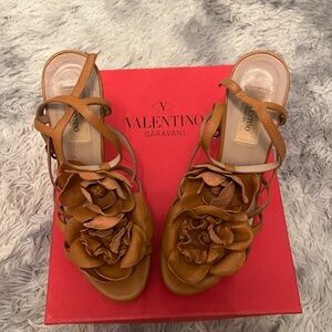 Valentino Garavani Floral Brown Sandals